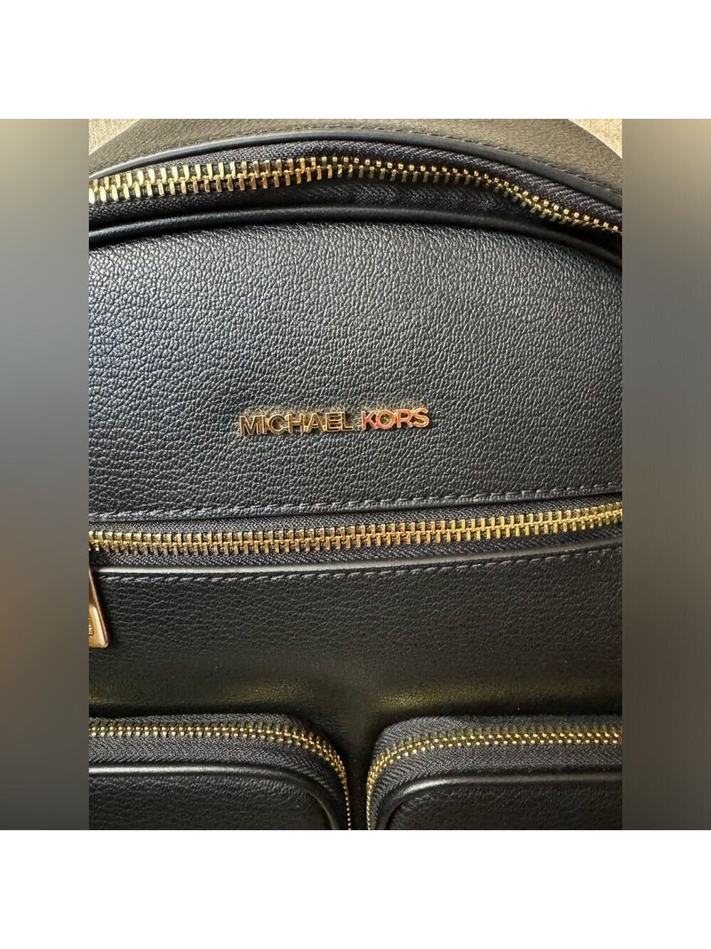 Michael Kors NWT - Jet Set Black Pebble Leather Backpack - $558 Retail - Picture 2 of 7